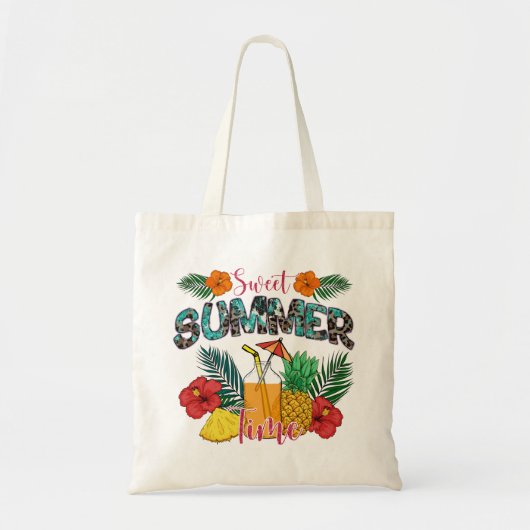 Sweet Summer Time Beach | Tropisch eiland Tote Bag (Voorkant)