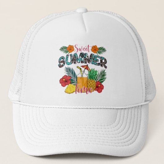 Sweet Summer Time Beach | Tropisch eiland Trucker Pet (Voorkant)