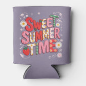 Sweet Summer Time Coquette Aardbei Retro Beach Blikjeskoeler (Voorkant)