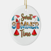 Sweet Summer Time | Kleurrijk | Watermeloen Keramisch Ornament (Rechts)