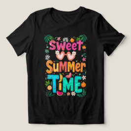 Sweet Summer Time Kleurrijke Tropische Quote Graph Tri-Blend Shirt