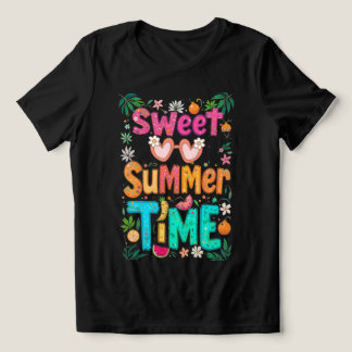 Sweet Summer Time Kleurrijke Tropische Quote Graph Tri-Blend Shirt