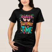 Sweet Summer Time Kleurrijke Tropische Quote Graph Tri-Blend Shirt (Voorkant)