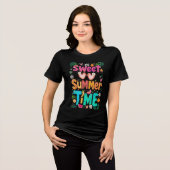 Sweet Summer Time Kleurrijke Tropische Quote Graph Tri-Blend Shirt (Voorkant volledig)