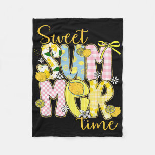 Sweet Summer Time Lemon Coquette Bow Family Vacati Fleece Deken