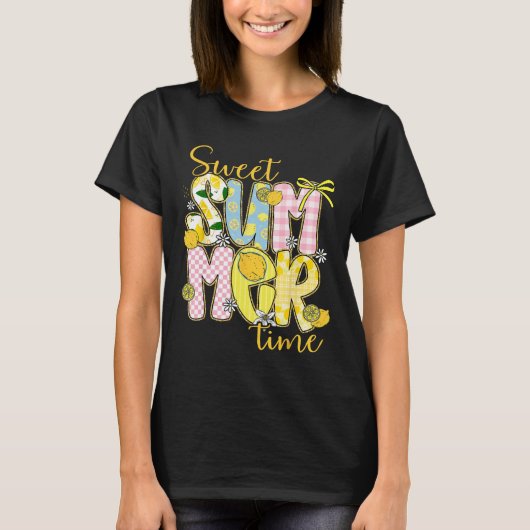 Sweet Summer Time Lemon Coquette Bow Family Vacati T-shirt (Voorkant)