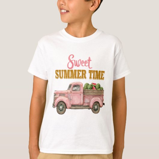 Sweet Summer Time – Retro Beach Style Design T-shirt (Voorkant)