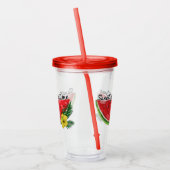 Sweet Summer Time | Waterverf Watermeloen Acryl Drinkbeker (Links)