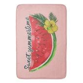 Sweet Summer Time | Waterverf Watermeloen Badmat (Voorkant Verticaal)
