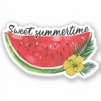 Sweet Summer Time | Waterverf Watermeloen Sticker