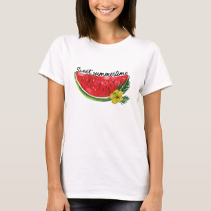 Sweet Summer Time   Waterverf Watermeloen T-shirt