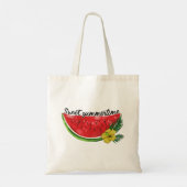 Sweet Summer Time | Waterverf Watermeloen Tote Bag (Achterkant)