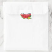 Sweet Summer Time | Waterverf Watermeloen Vierkante Sticker (Tas)