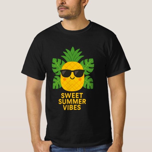 Sweet Summer Vibes: Pineapple Chill T-shirt (Voorkant)