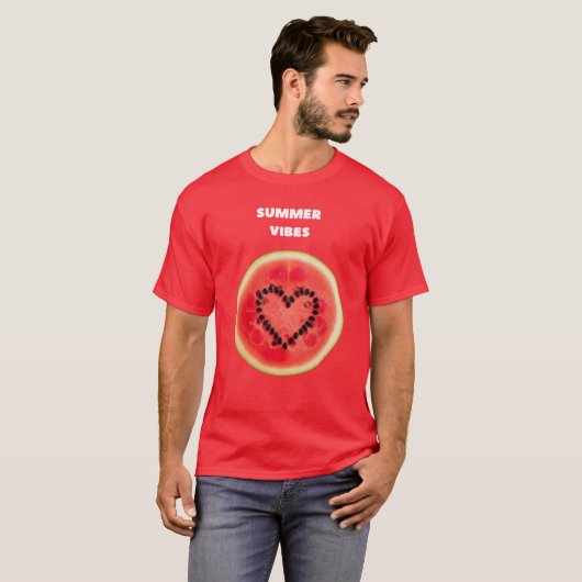 Sweet Summer Vibes – Watermeloen Hart T-shirt (Voorkant volledig)