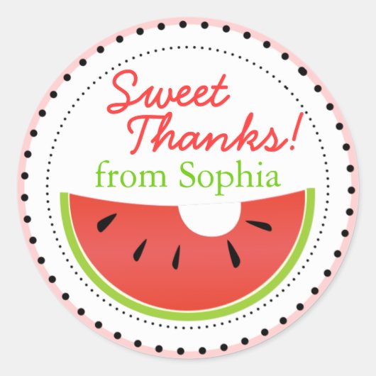 Sweet Summer Watermelon Bedankt Stickers (Voorkant)