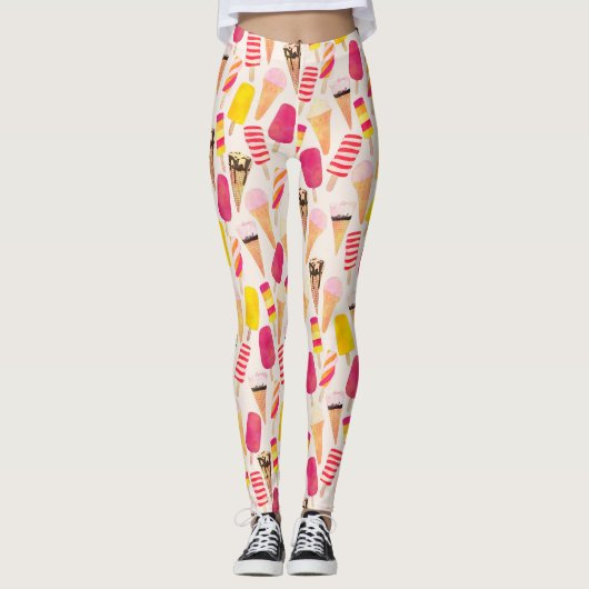 Sweet Summer Waterverf Ice Cream Leggings (Voorkant)
