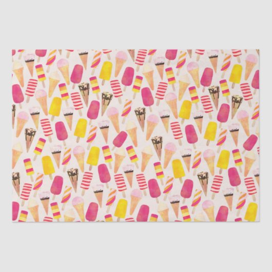 Sweet Summer Waterverf Ice Cream Tissuepapier (Voorkant)