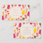 Sweet Summer Waterverf Ice Cream Visitekaartje (Voorkant / Achterkant)