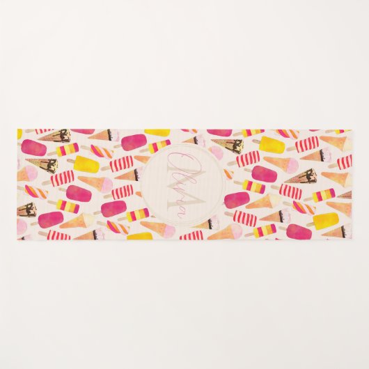 Sweet Summer Waterverf Ice Cream Yogamat (Voorkant (horizontaal))