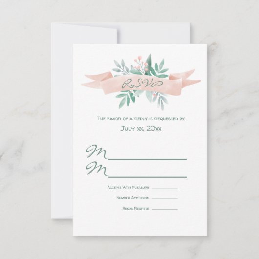Sweet Summer Wedding RSVP Kaart (Voorkant)