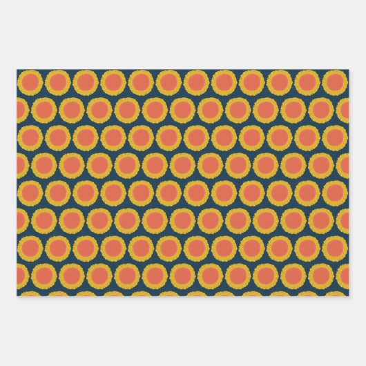 Sweet Sunflower Daisy Retro Modern Floral Pattern Inpakpapier Vel (Voorkant 2)