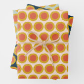 Sweet Sunflower Daisy Retro Modern Floral Pattern Inpakpapier Vel (In situ)