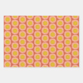 Sweet Sunflower Daisy Retro Modern Floral Pattern Inpakpapier Vel (Voorkant 2)