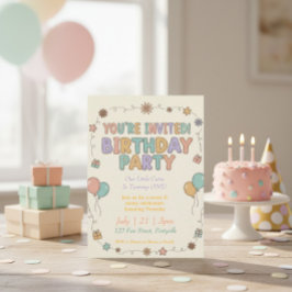 Sweet & Sunny Retro Felt Letters 1st Birthday Kaart