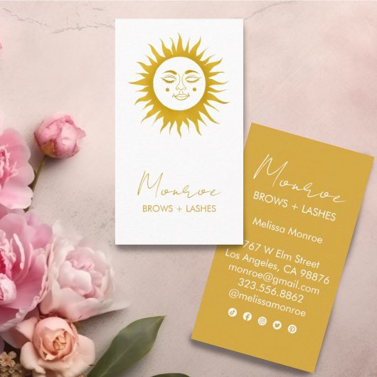 Sweet Sunshine Boho Golden Elegant Sociale Iconen Visitekaartje