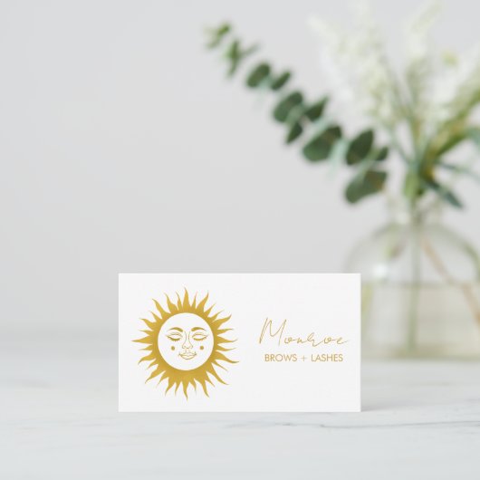 Sweet Sunshine Boho Golden Elegant Sociale Iconen Visitekaartje (Staand voorkant)