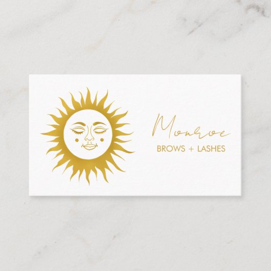 Sweet Sunshine Boho Golden Elegant Sociale Iconen Visitekaartje (Voorkant)