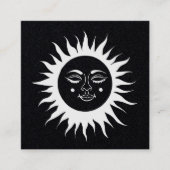 Sweet Sunshine Boho Line Art Grijs Social Media Vierkante Visitekaartje (Voorkant)