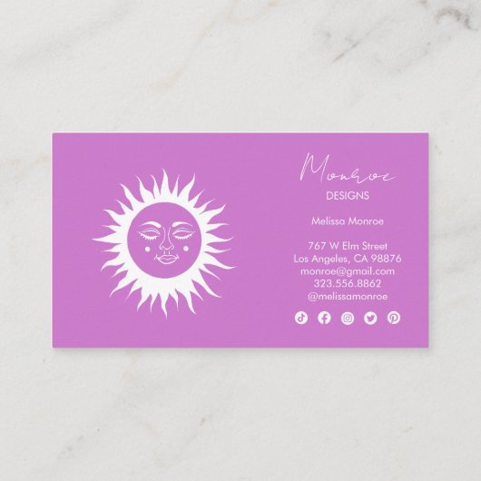 Sweet Sunshine Rainbow Boho sociale iconen dank u Visitekaartje (Achterkant)