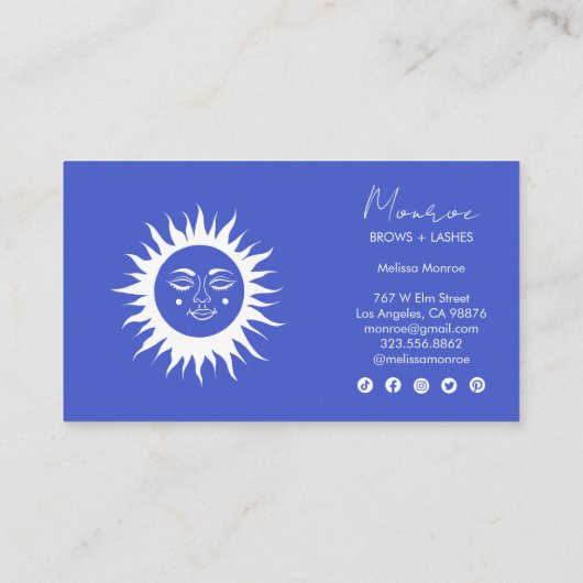 Sweet Sunshine Regenboog Boho Elegante Sociale Ico Visitekaartje (Achterkant)