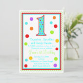 Sweet Surprise 1st Birthday Invitation Kaart (Staand voorkant)