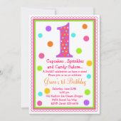 Sweet Surprise 1st Birthday Invitation Kaart (Voorkant)