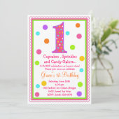 Sweet Surprise 1st Birthday Invitation Kaart (Staand voorkant)