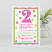 Sweet Surprise 2e verjaardag uitnodiging (Staand voorkant)