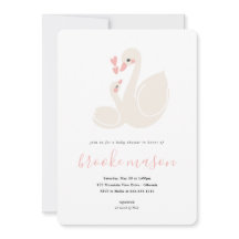 Sweet Swan Baby shower Uitnodiging