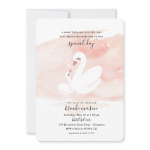 Sweet Swan Baby shower Uitnodiging
