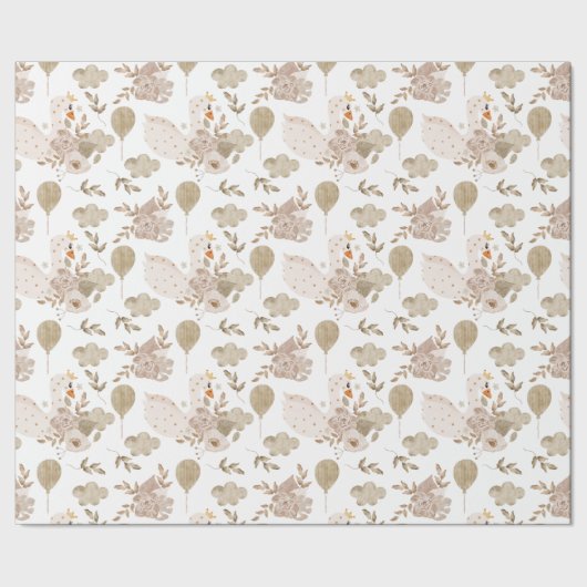  Sweet Swan, Floral Bouquet, ballonnen Cadeaupapier (Zoom)