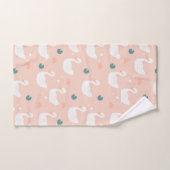 Sweet Swan Pattern Pastel Pink Bad Handdoek (Handdoek)