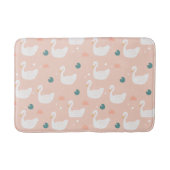 Sweet Swan Pattern Pastel Pink Badmat (Voorkant)