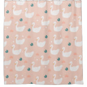 Sweet Swan Pattern Pastel Pink Douchegordijn (Voorkant)