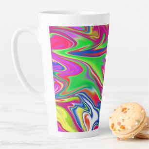 Sweet Swirls: Het Bubblegum Marble Verrukking, Latte Mok