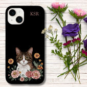 Sweet Tabby Cat with Flowers  Case-Mate iPhone Case