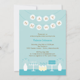 Sweet Table Baby shower Invitation - Blauw Kaart