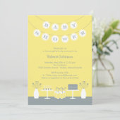Sweet Table Baby shower Invitation - Geel Kaart (Staand voorkant)