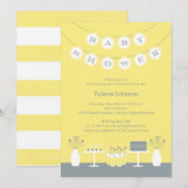 Sweet Table Baby shower Invitation - Geel Kaart (Voorkant / Achterkant)